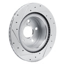 R1 21-25 Lexus RC350 Rear Drilled & Slotted Silver Brake Rotor Set