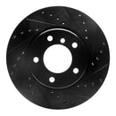 R1 04-10 BMW 525i (Mexico) Front Right Drilled & Slotted Black Brake Rotor