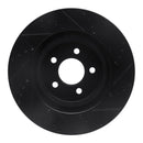 R1 94-04 Ford Mustang Front Left Drilled & Slotted Black Brake Rotor