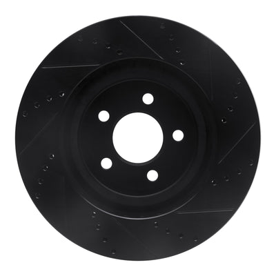 R1 94-04 Ford Mustang Front Drilled & Slotted Black Brake Rotor Set