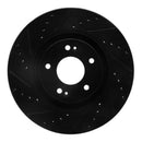 R1 11-25 Hyundai Tucson Front Left Drilled & Slotted Black Brake Rotor