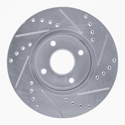 R1 14-19 Ford Fiesta Front & Rear Drilled & Slotted Silver Brake Rotor Set