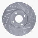 R1 14-23 Ford Fiesta Front Drilled & Slotted Silver Brake Rotor Set