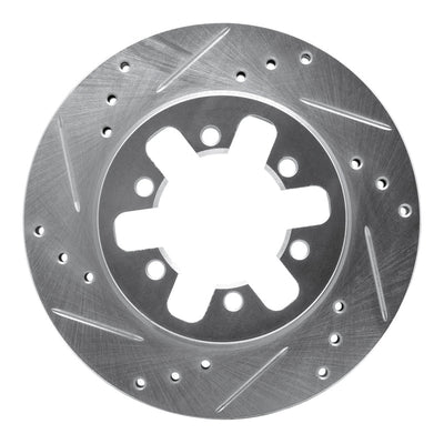 R1 85-97 Nissan D21 Pickup RWD (4 Cyl Excl HD) Front Right Drill & Slot Silver Brake Rotor