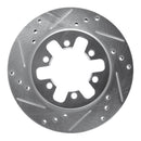 R1 85-97 Nissan D21 Pickup RWD (4 Cyl Excl HD) Front Right Drill & Slot Silver Brake Rotor