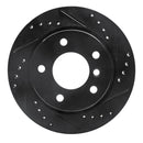 R1 96-05 BMW 320I (USA/Canada) Rear Right Drilled & Slotted Black Brake Rotor