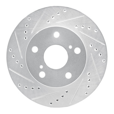 R1 91-96 Toyota Previa Front Left Drilled & Slotted Silver Brake Rotor