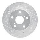 R1 91-96 Toyota Previa Front Left Drilled & Slotted Silver Brake Rotor