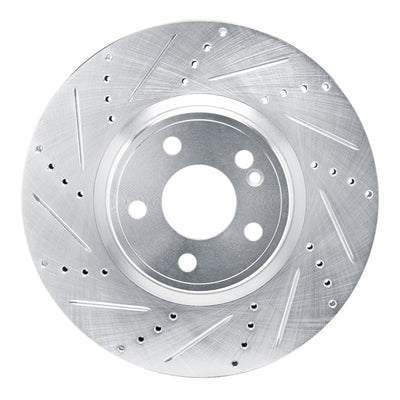 R1 19-25 Mercedes-Benz CLA250 Front Left Drilled & Slotted Silver Brake Rotor