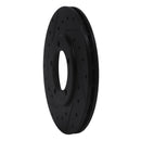 R1 79-83 Toyota Pickup Front Left Drilled & Slotted Black Brake Rotor