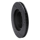 R1 90-16 Saab 9-2X Front Left Drilled & Slotted Black Brake Rotor