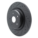 R1 -25 Subaru Ascent Rear Left Drilled & Slotted Black Brake Rotor