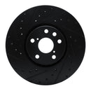 R1 14-20 Lexus IS200t Front & Rear Drilled & Slotted Black Brake Rotor Set