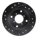 R1 89-94 Suzuki Swift Rear Right Drilled & Slotted Black Brake Rotor
