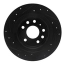 R1 03-11 Cadillac BLS (Mexico) Rear Right Drilled & Slotted Black Brake Rotor