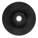 R1 11-25 Ford F-350 Super Duty 2WD Front Right Drilled & Slotted Black Brake Rotor