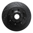 R1 05-07 Ford F-350 Super Duty 2WD Front Right Drilled & Slotted Black Brake Rotor