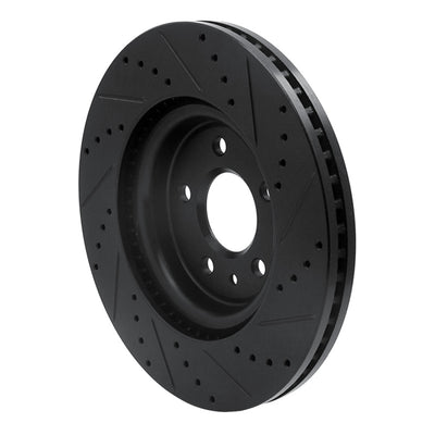 R1 11-19 Ford Flex Front & Rear Drilled & Slotted Black Brake Rotor Set