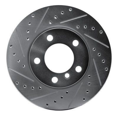 R1 11-16 Mini Cooper Paceman Front Left Drilled & Slotted Silver Brake Rotor