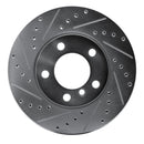 R1 11-16 Mini Cooper Paceman Front Left Drilled & Slotted Silver Brake Rotor