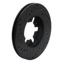R1 85-97 Nissan D21 Pickup RWD (4 Cyl Excl HD) Front Right Drilled & Slotted Black Brake Rotor