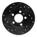 R1 98-24 Audi A1 (Mexico) Rear Left Drilled & Slotted Black Brake Rotor