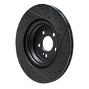 R1 20-26 Mercedes-Benz GLS580 Rear Left Drilled & Slotted Black Brake Rotor