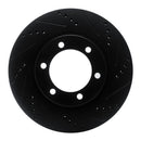 R1 03-09 Lexus GX470 Front Right Drilled & Slotted Black Brake Rotor