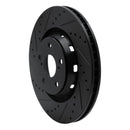 R1 09-15 Toyota Venza Front Left Drilled & Slotted Black Brake Rotor