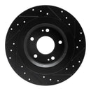 R1 13-25 Mitsubishi Eclipse Cross Rear Left Drilled & Slotted Black Brake Rotor