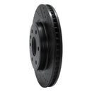 R1 07-17 Buick Enclave Front Right Drilled & Slotted Black Brake Rotor