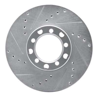 R1 79-85 Mercedes-Benz 380SL Front Left Drilled & Slotted Silver Brake Rotor