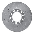 R1 79-85 Mercedes-Benz 380SL Front Left Drilled & Slotted Silver Brake Rotor