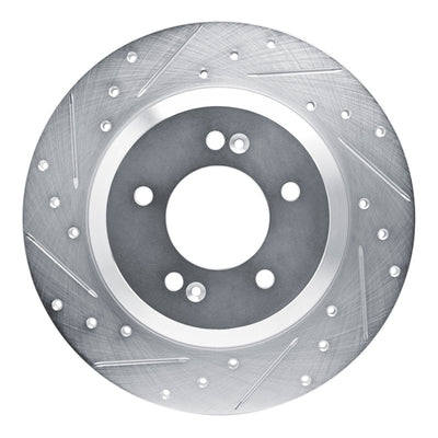 R1 19-22 Hyundai Veloster N Rear Left Drilled & Slotted Silver Brake Rotor