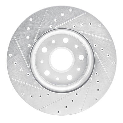 R1 16-25 Cadillac CT5 Front Drilled & Slotted Silver Brake Rotor Set