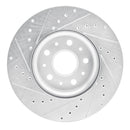 R1 16-25 Cadillac CT5 Front & Rear Drilled & Slotted Silver Brake Rotor Set