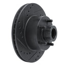 R1 70-72 Dodge Challenger Front Left Drilled & Slotted Black Brake Rotor