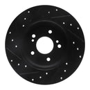 R1 96-98 Mercedes-Benz SL320 Rear Right Drilled & Slotted Black Brake Rotor