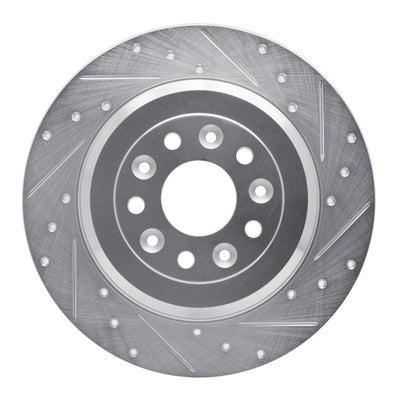 R1 05-19 Ford Taurus X Rear Drilled & Slotted Silver Brake Rotor Set