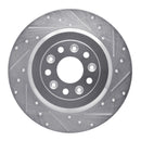 R1 05-19 Ford Taurus X Rear Drilled & Slotted Silver Brake Rotor Set