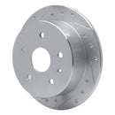 R1 99-02 Daewoo Leganza Rear Left Drilled & Slotted Silver Brake Rotor