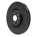 R1 16-24 Jaguar XF Front Left Drilled & Slotted Black Brake Rotor