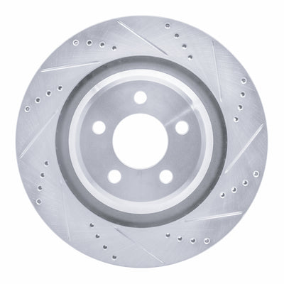 R1 05-23 Chrysler 300 Rear Right Drilled & Slotted Silver Brake Rotor
