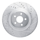R1 19-24 Ford Edge Front Right Drilled & Slotted Silver Brake Rotor