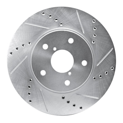 R1 15-19 Subaru Legacy Front Right Drilled & Slotted Silver Brake Rotor
