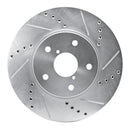 R1 15-19 Subaru Legacy Front Right Drilled & Slotted Silver Brake Rotor