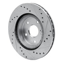 R1 06-17 Suzuki Grand Vitara Front Left Drilled & Slotted Silver Brake Rotor