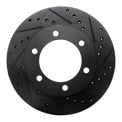 R1 95-04 Toyota 4Runner Front Right Drilled & Slotted Black Brake Rotor