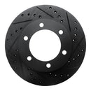 R1 95-04 Toyota 4Runner Front Right Drilled & Slotted Black Brake Rotor