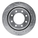 R1 99-25 Chevrolet Suburban 2500 Rear Left Drilled & Slotted Silver Brake Rotor